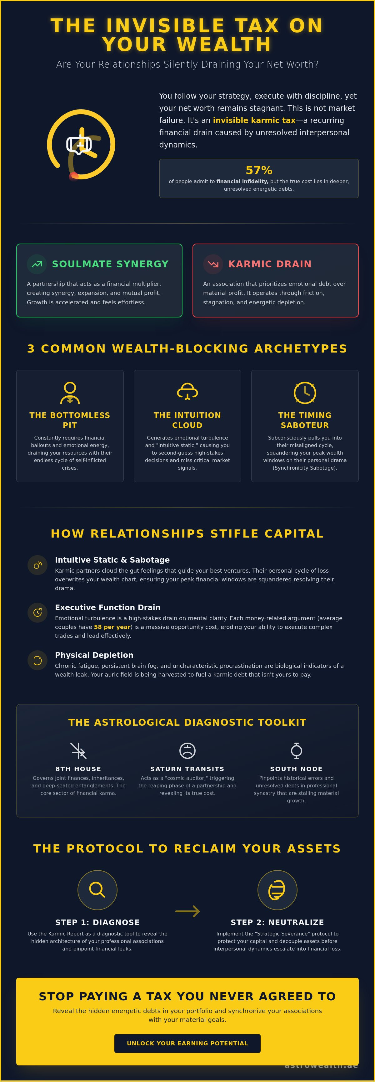 Karmic relationship patterns affecting wealth